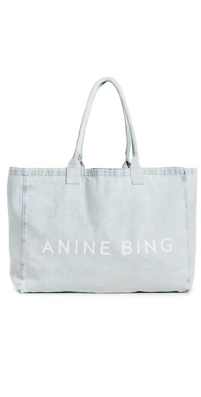 Anine Bing Leo Denim Tote Lucid Blue