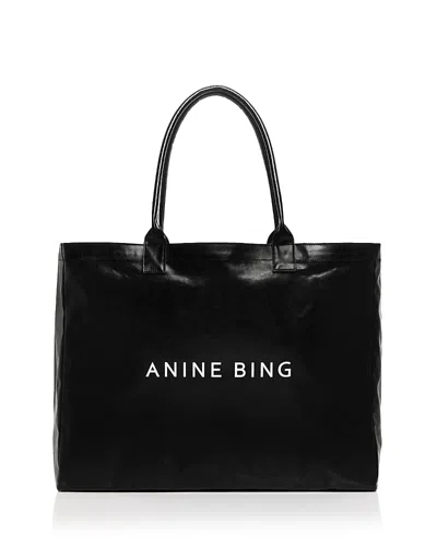 Anine Bing Leo Large Coated Canvas Tote Bag In Red