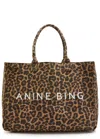 Anine Bing Leo Leopard-print Canvas Tote Bag In Brown