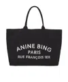 Anine Bing Leo Logo Printed Tote Bag In Black