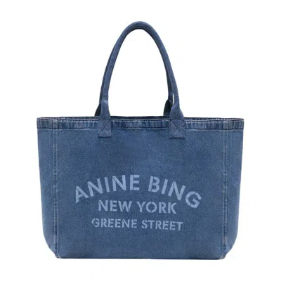 Anine Bing Leo Shopper Bag In Blue