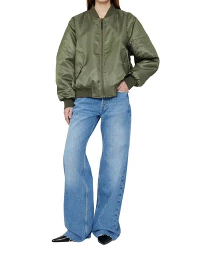 Anine Bing Leon Oversized Bomber Jacket In Green