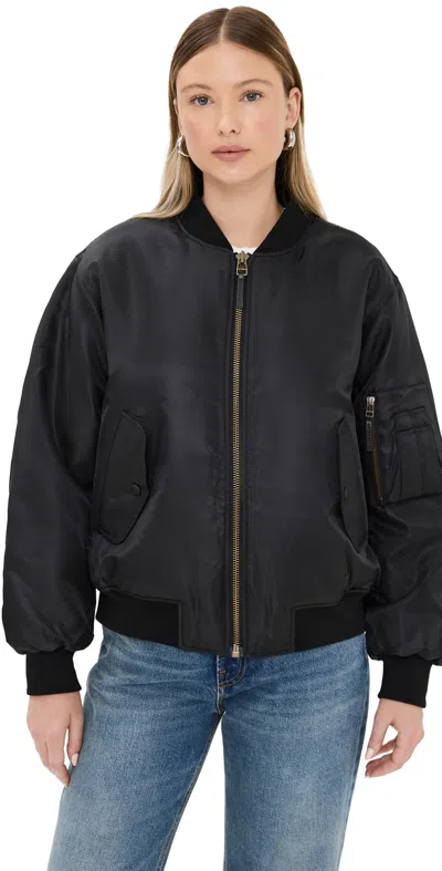Anine Bing Womens Leon Relaxed-fit Woven Jacket Black Xs