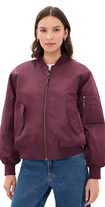 Anine Bing Leon Bomber Jacket Fig In Purple