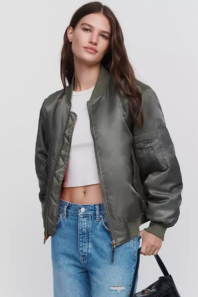 Anine Bing Leon Bomber Jacket In Green
