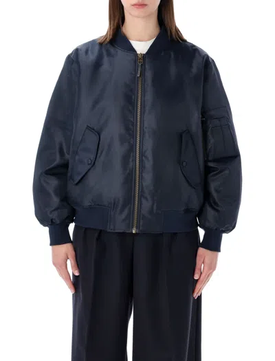 Anine Bing Leon Bomber Nylon In Blue