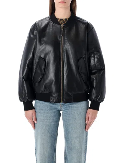 ANINE BING LEON LEATHER BOMBER JACKET ANINE BING