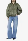 Anine Bing Leon Oversized Bomber Jacket In Green