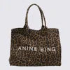 Anine Bing Leopard Cotton Totes In Brown