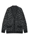Anine Bing Leopard-pattern Button-up Cardigan In Gray