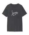 Anine Bing Walker Leopard-logo Organic Cotton T-shirt In Black