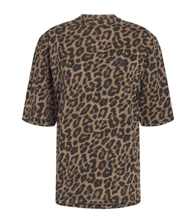 Anine Bing Beth Mini Dress Black And Brown Leopard In Animal Print