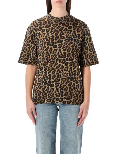 Anine Bing Beth Mini Dress Black And Brown Leopard In Animal Print