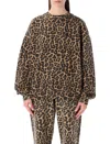 Anine Bing Leopard Print Fleece Sweater In Animal Print