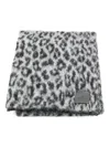 Anine Bing Leopard-print Scarf In Gray