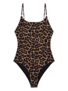 Anine Bing Leopard-print Swimsuit In Brown