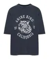 Anine Bing Collegiate Leopard Avi Tee Washed Charcoal In Black