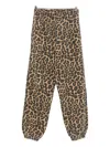Anine Bing Karter Joggers Framed Monogram Leopard In Brown