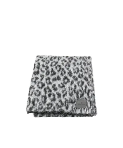 Anine Bing Leopard Printed Knitted Scarf In Animal Print