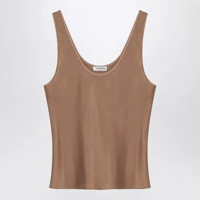 Anine Bing Light Brown Silk Tank Top Lea