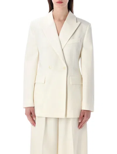 Anine Bing Tiphaine Double-breasted Woven Blazer In Nude