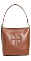 Anine Bing Lili Embossed Leather Bucket Bag In Cognac