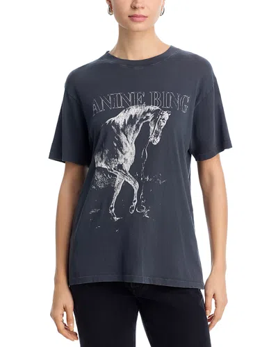 Anine Bing Lili Horse Tee In Black
