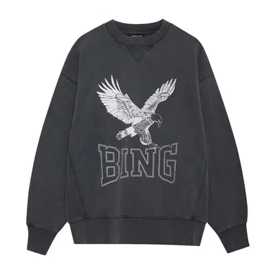 Anine Bing Lili Retro Eagle Sweatshirt Woman Black In Cotton