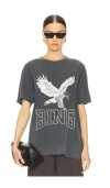 Anine Bing Lili Retro Eagle Cotton Jersey T-shirt In 워싱 블랙