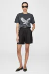 Anine Bing Lili Retro Eagle Cotton Jersey T-shirt In Black