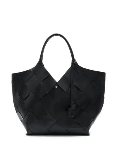 Anine Bing Lili Tote Braided Leather In Black