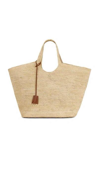 Anine Bing Lili Tote Raphia Bag In Beige