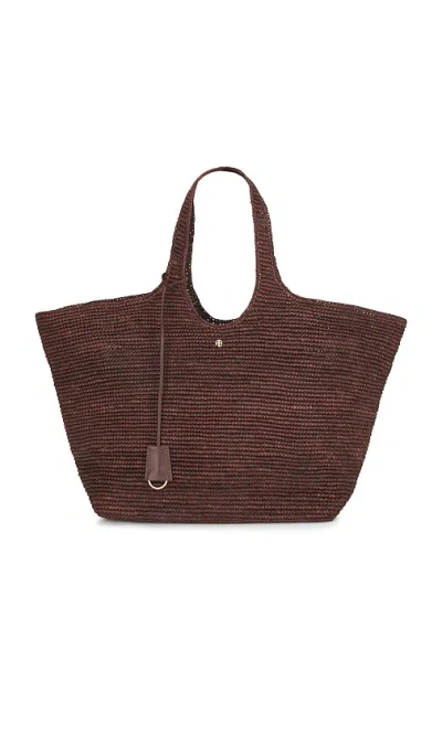 Anine Bing Lili Tote Raphia Bag In Brown