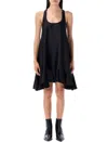 Anine Bing Fluid A-line Mini Dress In Lightweight Charmeuse In Black