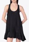 Anine Bing Lilith Silk-blend Mini Dress In Black
