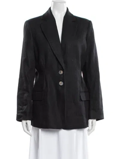 Pre-owned Anine Bing Linen Blazer In Gray