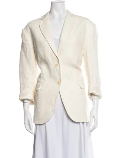 Pre-owned Anine Bing Linen Blazer In Neutrals