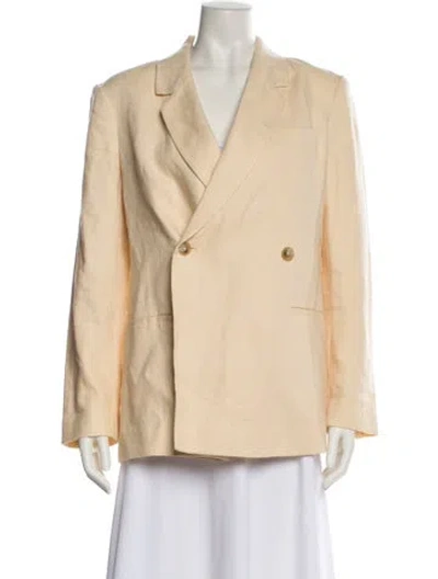 Pre-owned Anine Bing Linen Blazer In Yellow