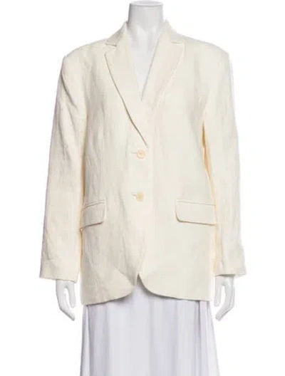 Pre-owned Anine Bing Linen Blazer In Yellow