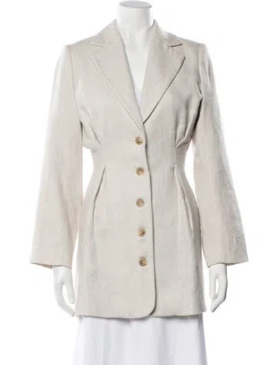 Pre-owned Anine Bing Linen Coat In Neutrals