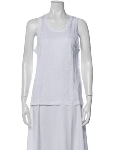 Pre-owned Anine Bing Linen Crew Neck Top W/ Tags In Neutral