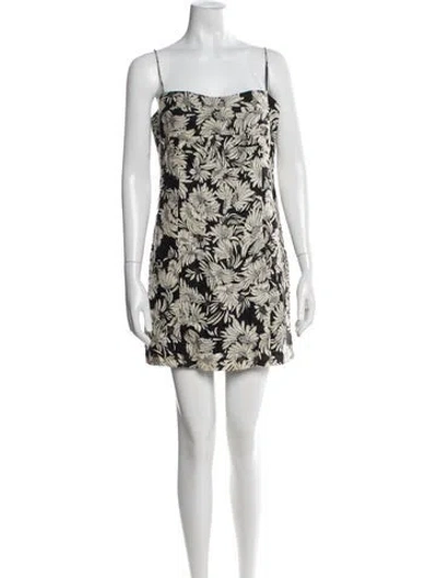 Pre-owned Anine Bing Linen Mini Dress In Black