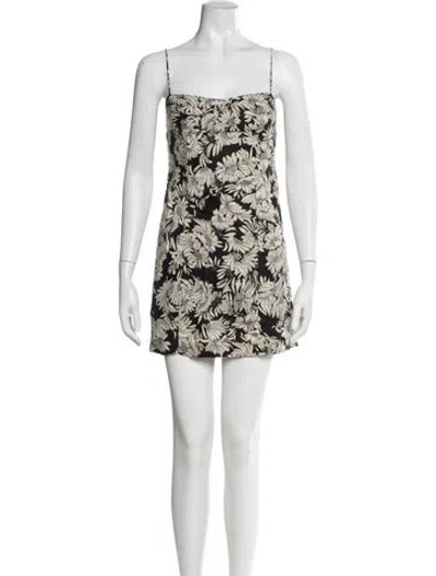 Pre-owned Anine Bing Linen Mini Dress In Black