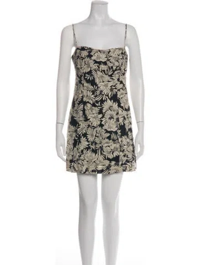 Pre-owned Anine Bing Linen Mini Dress In Brown