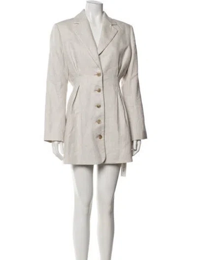 Pre-owned Anine Bing Linen Mini Dress W/ Tags In Neutral