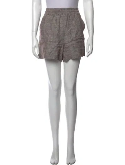 Pre-owned Anine Bing Linen Mini Shorts In Grey