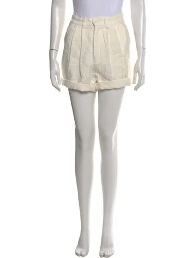 Pre-owned Anine Bing Linen Mini Shorts In Neutral