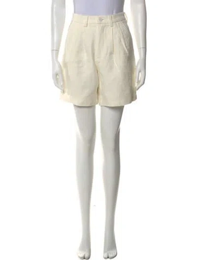 Pre-owned Anine Bing Linen Mini Shorts In White