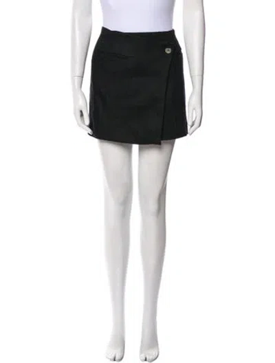 Pre-owned Anine Bing Linen Mini Skirt In Black