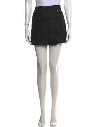 Pre-owned Anine Bing Linen Mini Skirt In Black